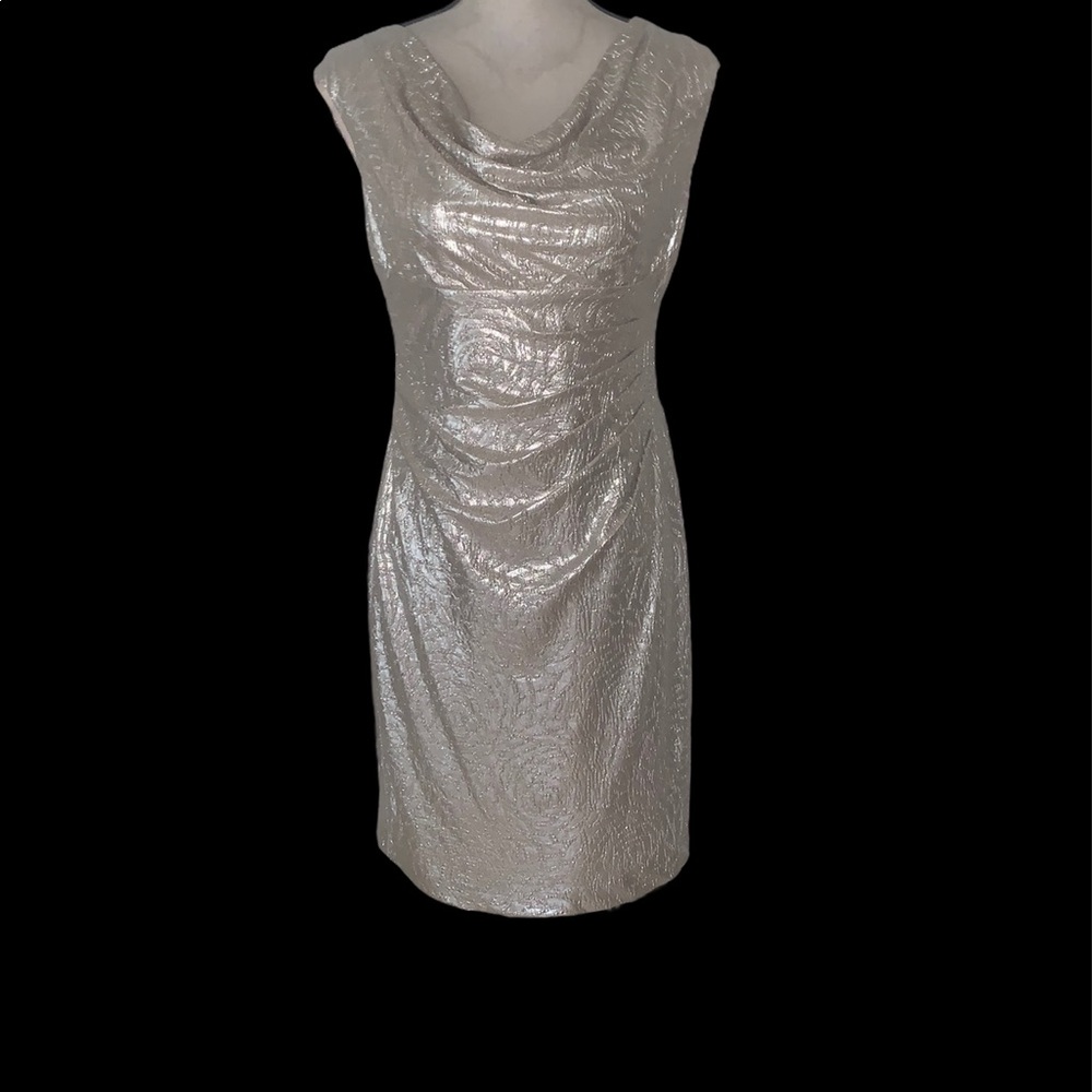 Lauren Ralph Lauren gold dress from Bloomingdales